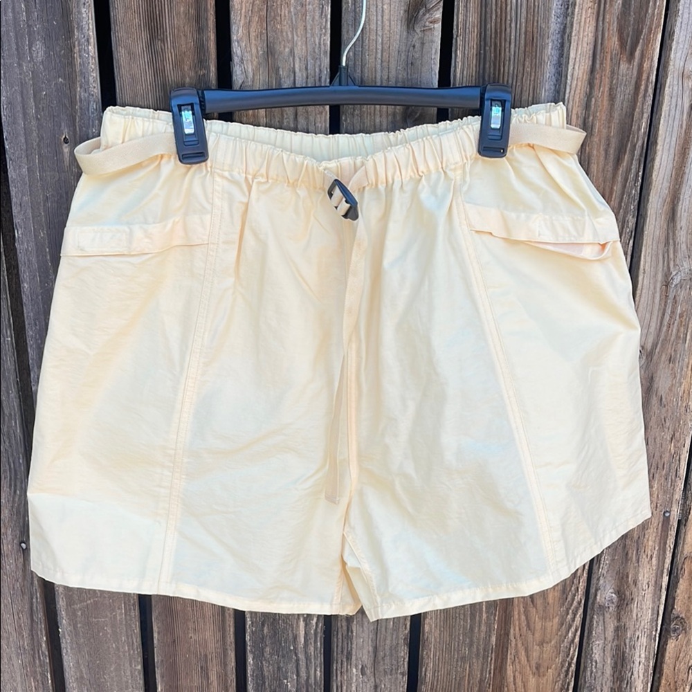 Ralph Lauren XL Shorts Pastel Yellow Butter Belted Elastic Waist Vintage Mens